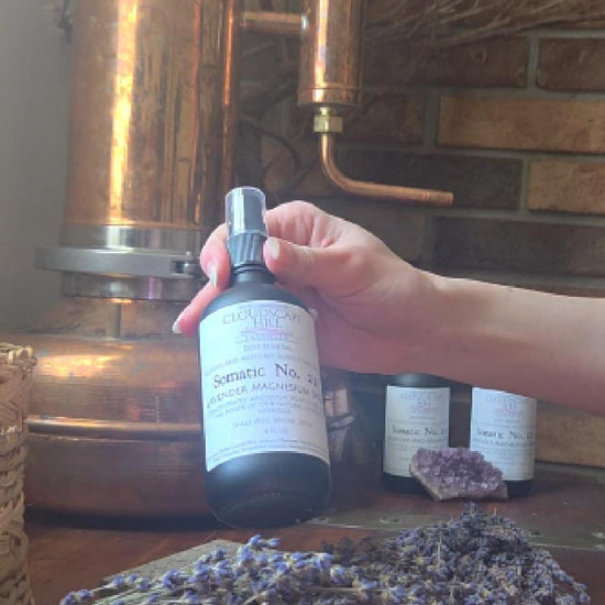 Magnesium spray misting onto skin — natural transdermal muscle recovery, stress relief, and sleep support mist
